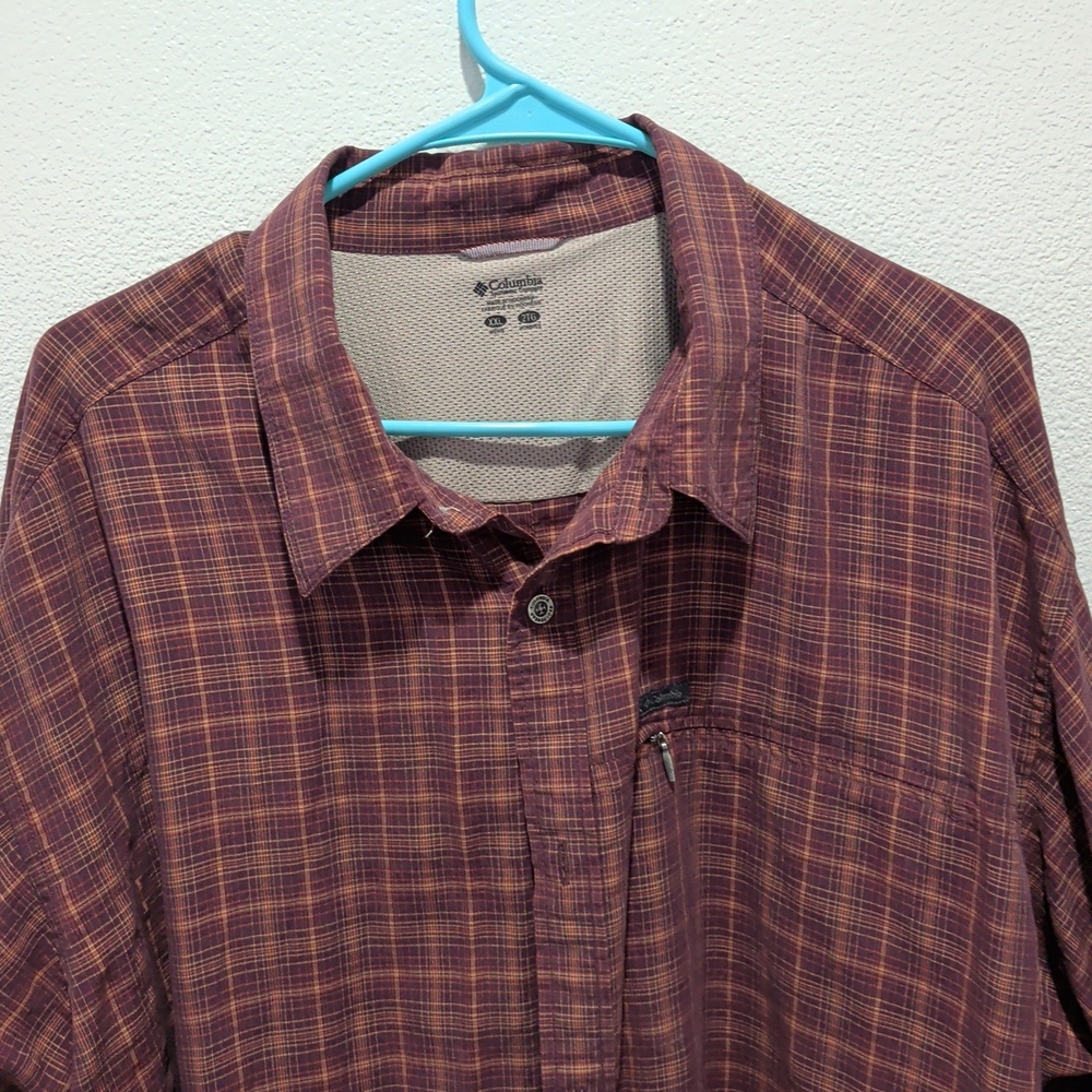 Columbia Men's Plaid Shirt - Red and Brown